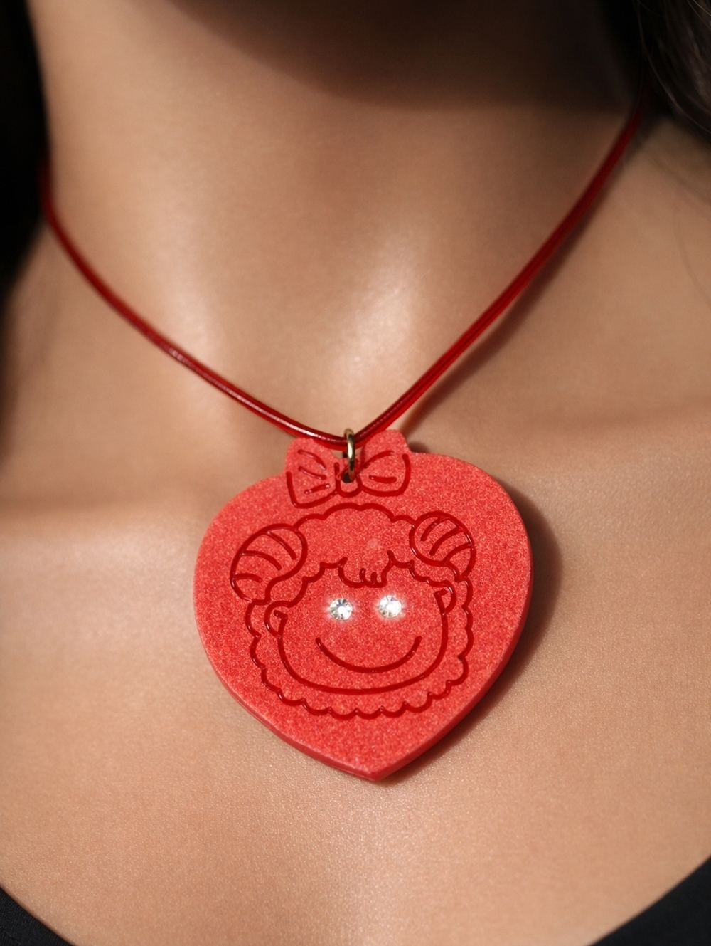 The Ram (Aries) March 21– April 19 Red Zodiac Pendant Rubber Cord Necklace 20+2"